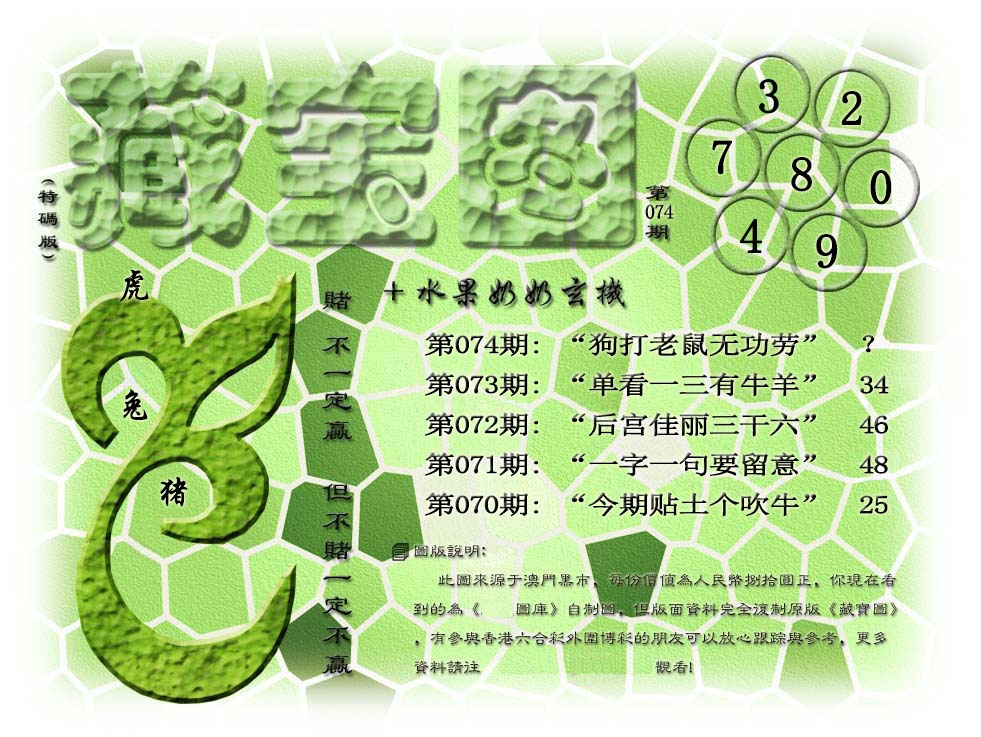 074期(水果奶奶藏宝图)正版[图]
