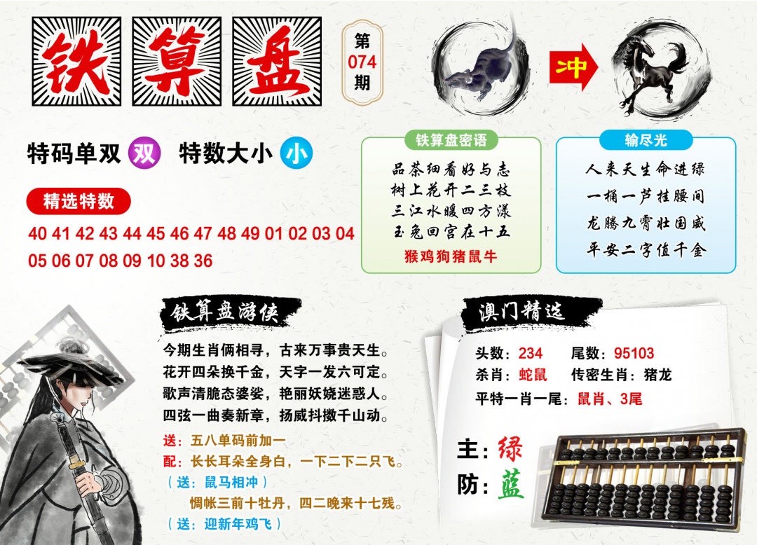 074期澳门铁算盘[图]
