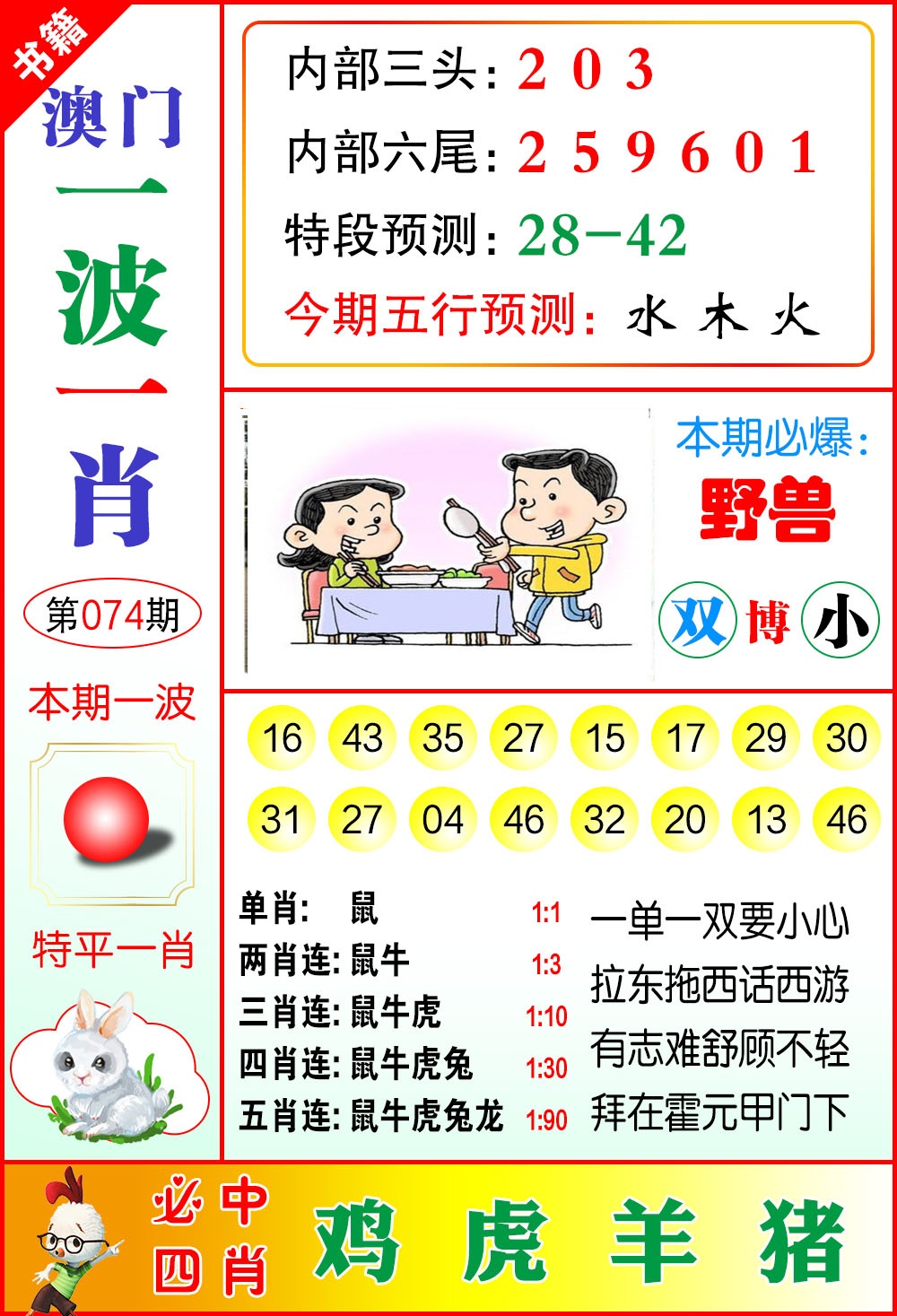 074期澳门一波一肖[图]