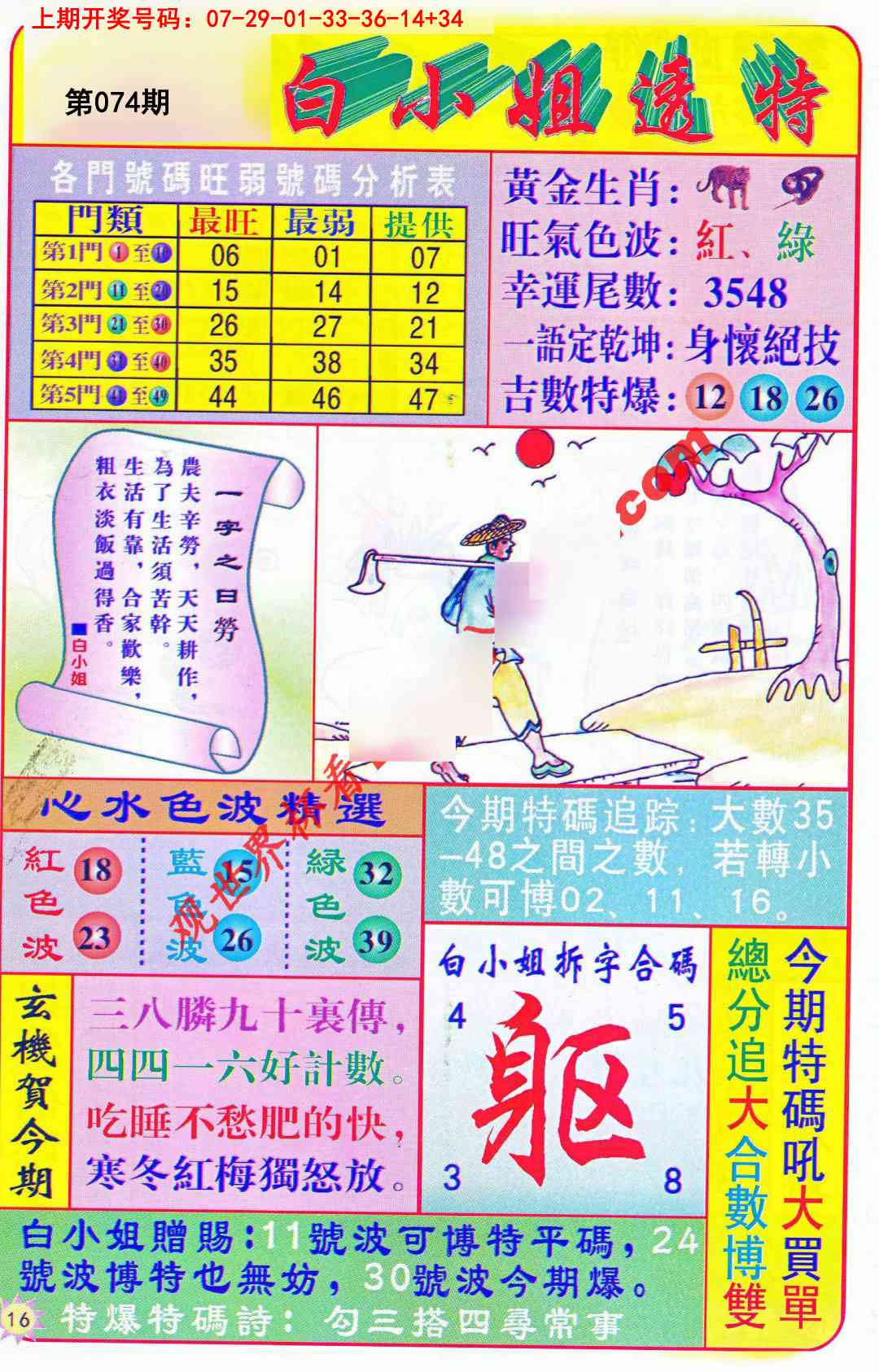 074期白小姐透特[图]