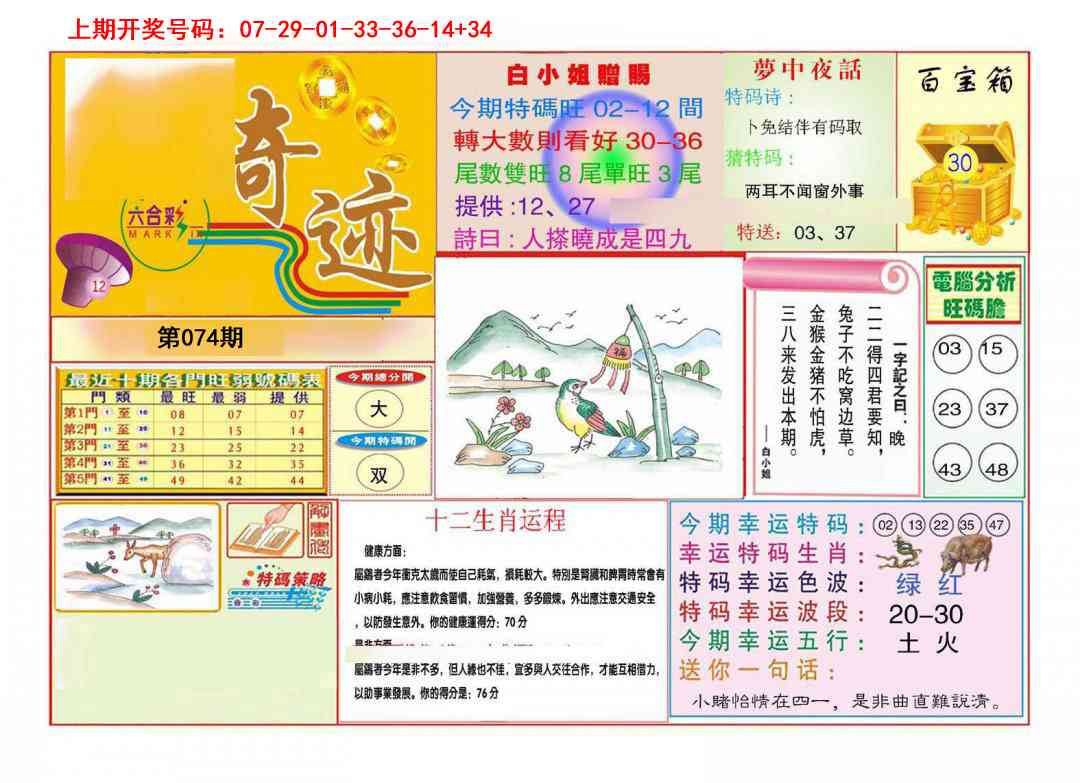 074期九龍奇迹A(推荐)[图]