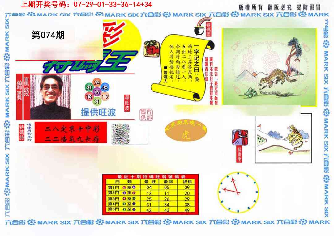 074期特码王(信封)[图]