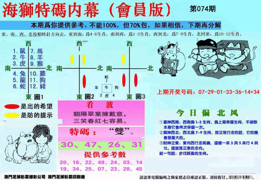 074期另版海狮特码内幕报[图]
