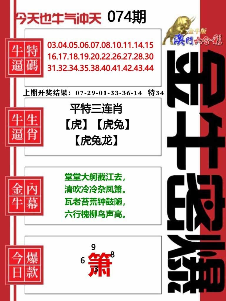 074期金牛密爆[图]
