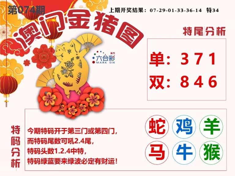 074期澳门金猪图[图]