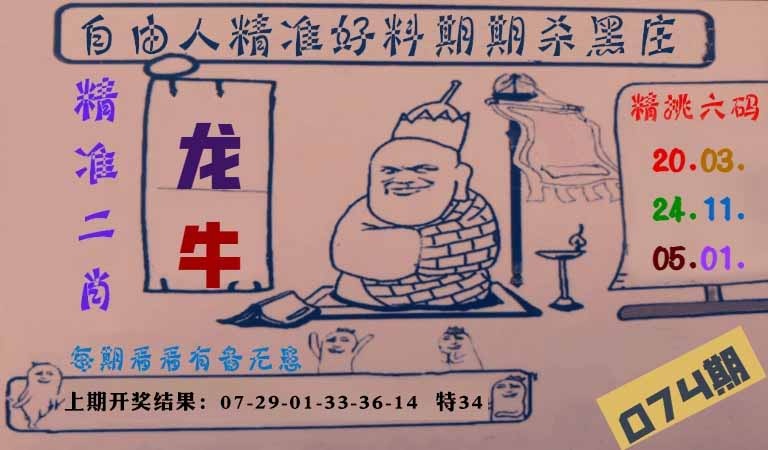 074期自由人二肖六码[图]