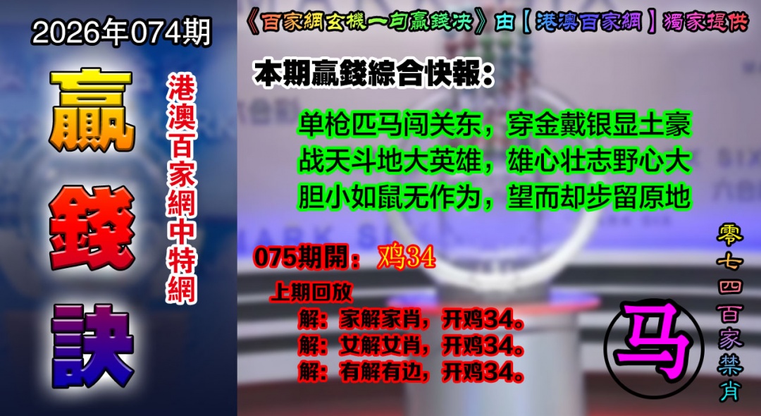 074期百家赢钱决[图]